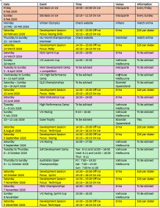 NSW Ice Racing 2026 Schedule of Events